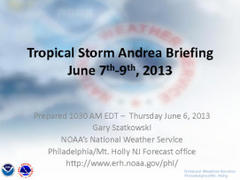 Tropical Storm Andrea's Heavy Rain May Cause Coastal Flooding Friday